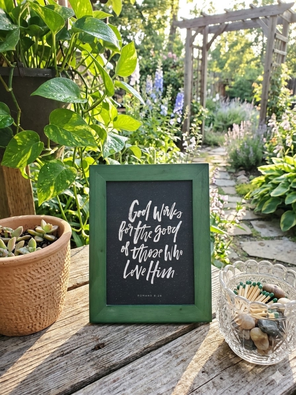 Green Framed Scripture Art